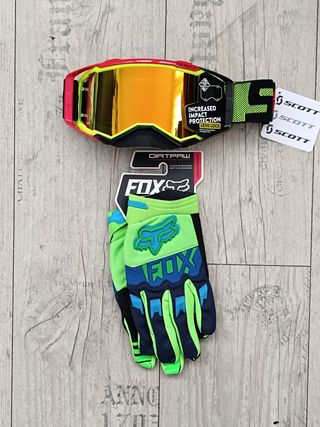 Pack de gafas y guantes para enduro motocross quad