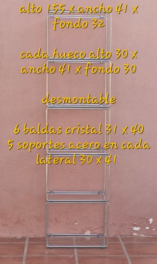 Estantería modular cristal y metal