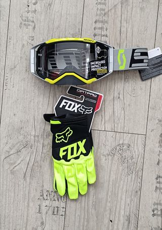 Pack de gafas y guantes para enduro motocross quad