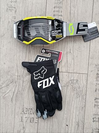 Pack de gafas y guantes para enduro motocross quad