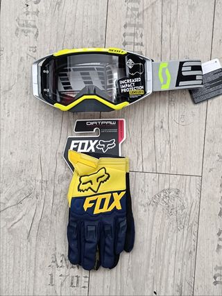 Pack de gafas y guantes para enduro motocross quad