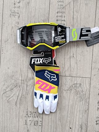 Pack de gafas y guantes para enduro motocross quad