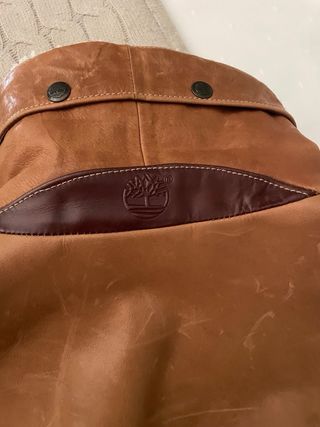 Cazadora Cuero Timberland Aviador Marrón Talla M 