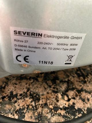 Horno tostador Severin sobremesa