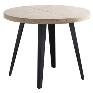 Mesa Comedor Redonda Extensible Madera y Metal