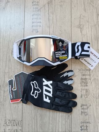 Pack de gafas y guantes para enduro motocross quad