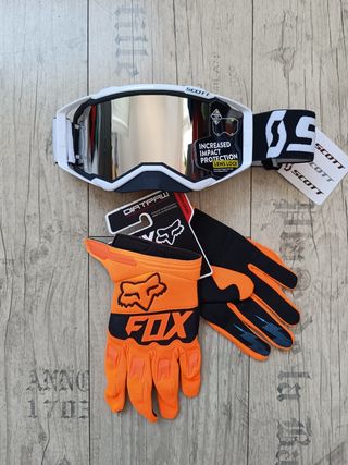 Pack de gafas y guantes para enduro motocross quad