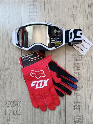Pack de gafas y guantes para enduro motocross quad