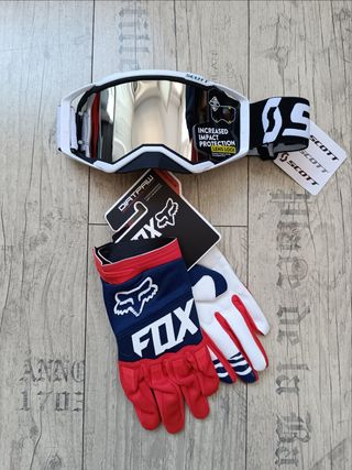 Pack de gafas y guantes para enduro motocross quad