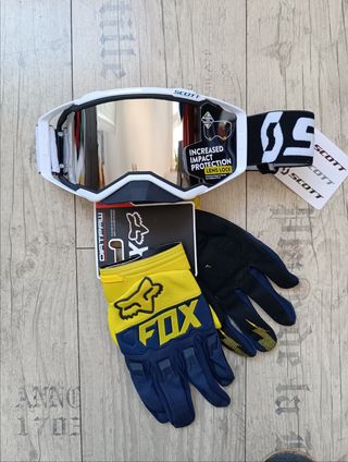 Pack de gafas y guantes para enduro motocross quad