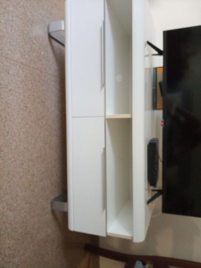Mueble TV blanco 2 cajones