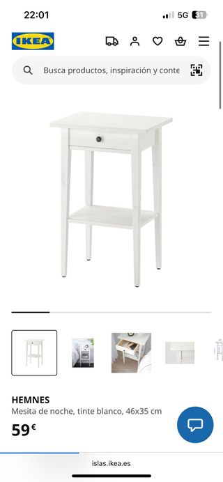 Mesita de noche blanca Ikea