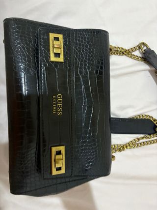 Bolso Negro Guess Cocodrilo