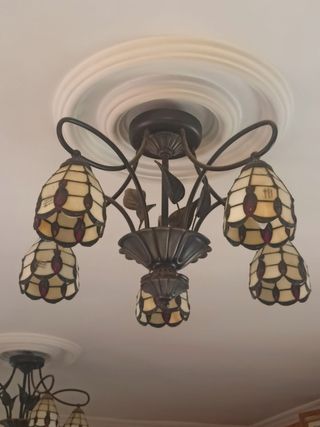 Lámpara Tiffany ESKRISS 5 luces cristal