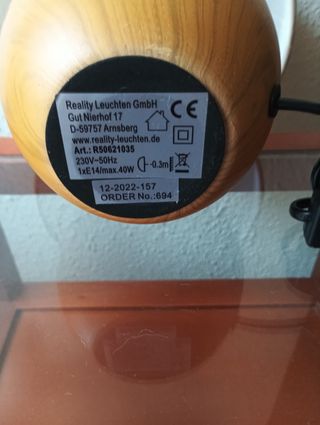 Lámpara de mesa madera y tela