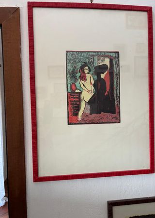 Quadro con cornice rossa