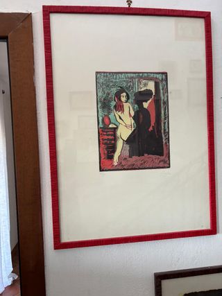 Quadro con cornice rossa