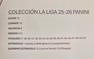 Cambio Cromos Panini Liga EA Sports 25/26 