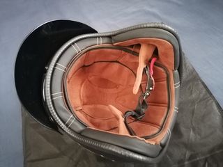 Casco Moto Jet Nero con Visiera e Grafica Teschio