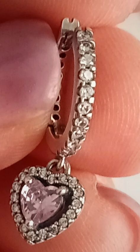 Pendientes Pandora Corazón Rosa y Plata