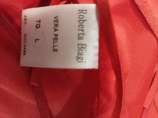 Cazadora de piel Roberta Biagi Roja Talla L