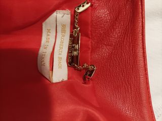 Cazadora de piel Roberta Biagi Roja Talla L