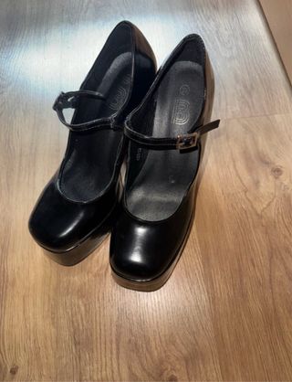 Zapatos Mary Jane plataforma negros talla 39