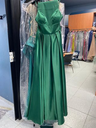 Abito lungo cerimonia verde