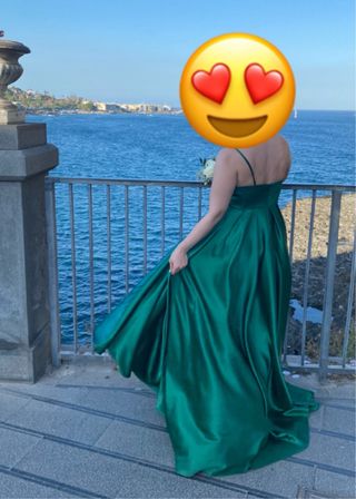 Abito lungo cerimonia verde