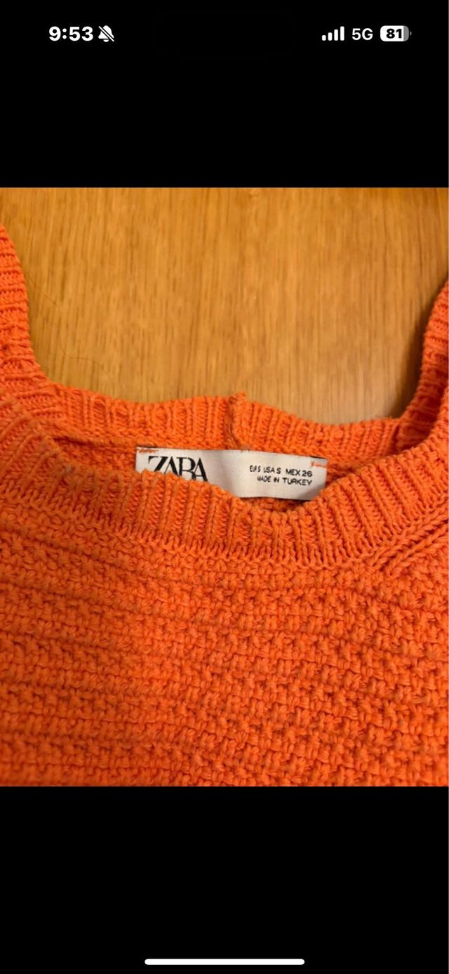 Vestido Zara Naranja y Azul Rayas