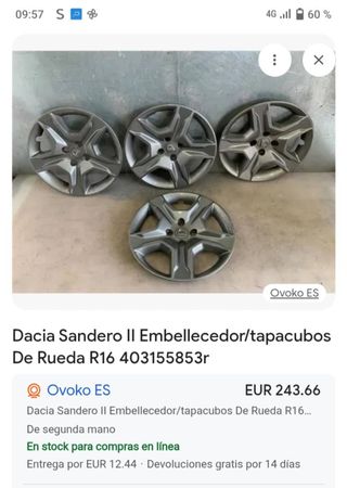 Tapacubos Dacia Sandero II R16