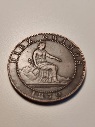 Moneda 10 Céntimos Gobierno Provisional 1870