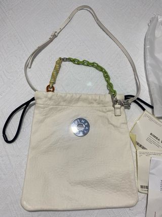 Bolso piel Bimba y Lola blanco roto sin estrenar