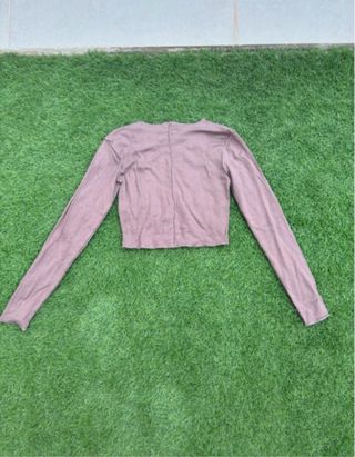 Camiseta crop top Zara marrón