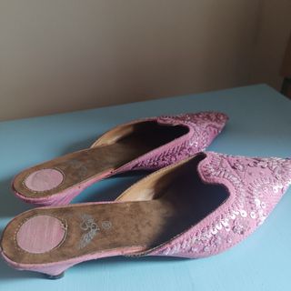Zuecos rosas N.37 con pedrería