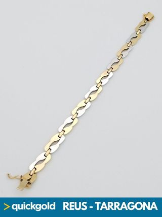 035-05-0238 PULSERA ORO 18K BICOLOR 19.90CM 