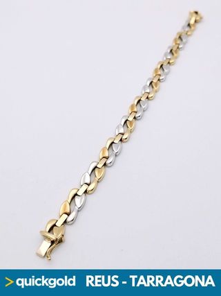 035-05-0238 PULSERA ORO 18K BICOLOR 19.90CM 