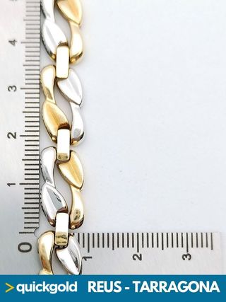 035-05-0238 PULSERA ORO 18K BICOLOR 19.90CM 