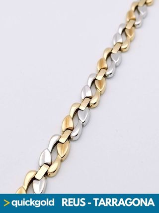 035-05-0238 PULSERA ORO 18K BICOLOR 19.90CM 