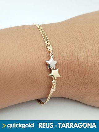 035-05-00621 PULSERA ORO DE 18K ESTRELLAS 18.70CM