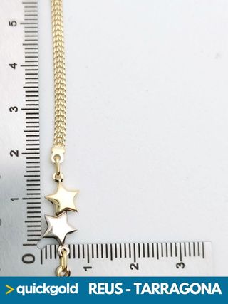 035-05-00621 PULSERA ORO DE 18K ESTRELLAS 18.70CM