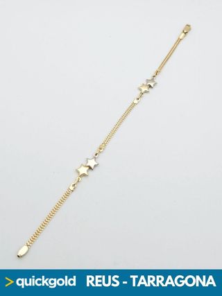 035-05-00621 PULSERA ORO DE 18K ESTRELLAS 18.70CM