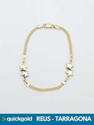 035-05-00621 PULSERA ORO DE 18K ESTRELLAS 18.70CM