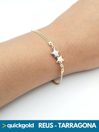 035-05-00621 PULSERA ORO DE 18K ESTRELLAS 18.70CM