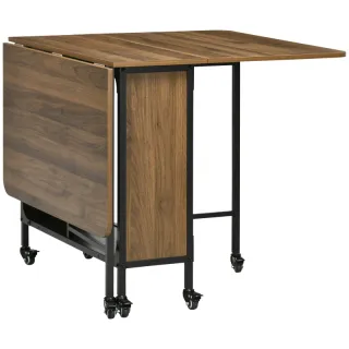 Mesa Cocina Plegable con Ruedas 130x80x74 cm