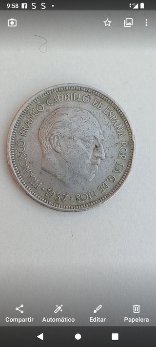 Moneda 5 Pesetas Franco 1957