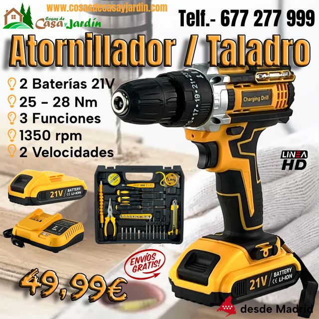 Taladro Atornillador 21V con 2 Baterías