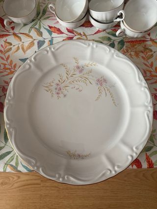 Vajilla Porcelana Italiana Borde Oro Negociable