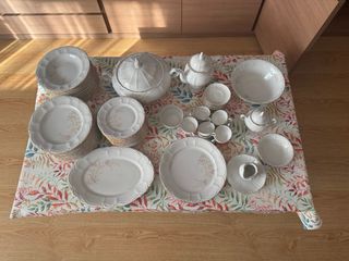 Vajilla Porcelana Italiana Borde Oro Negociable