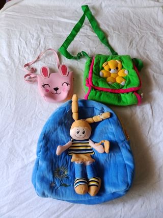 Lote 3 bolsos mochila niña